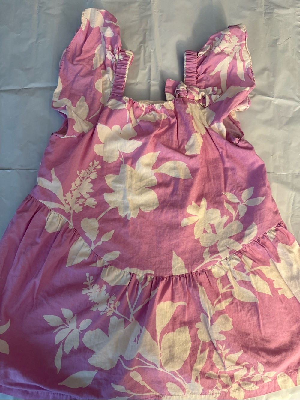 Zara Pink and White Floral Ruffle Dress